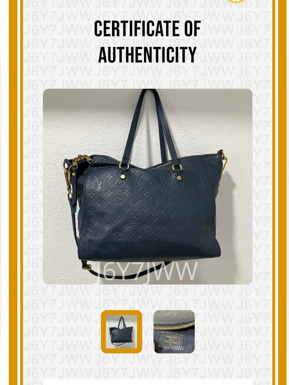 Louis Vuitton Monogram Empreinte Lumineuse PM Tote Bag/Dust Bag & COA